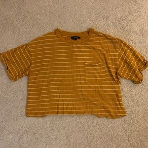 Forever 21 Striped and Cuffed Crop Top